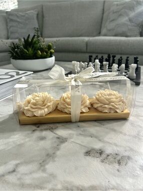 Luxury Lotus Flower Trio Decorative Candle
